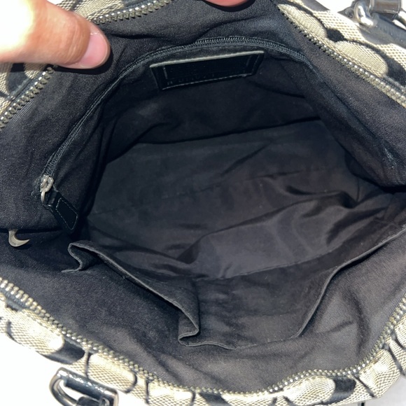 COACH SIGNATURE MONOGRAM BLACK & GRAY TOTE BAG PURSE - Picture 12 of 16